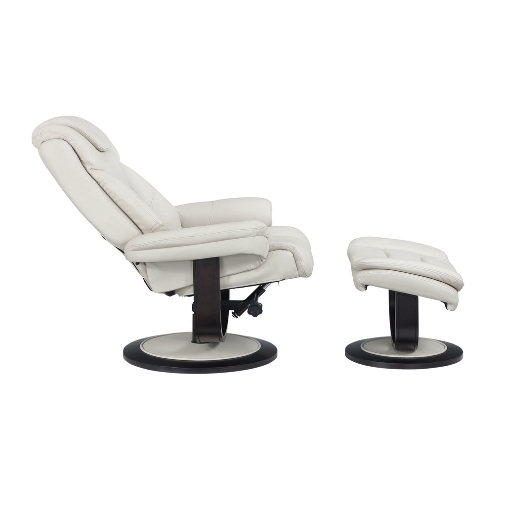 Scandinavian Swivel Recliner with Ottoman