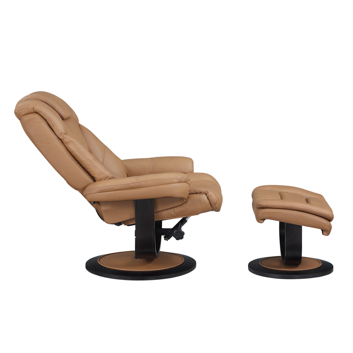 Scandinavian Swivel Recliner with Ottoman