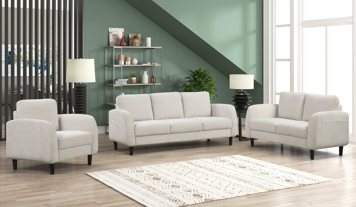 Modern Rounded-Arm Sofa Set
