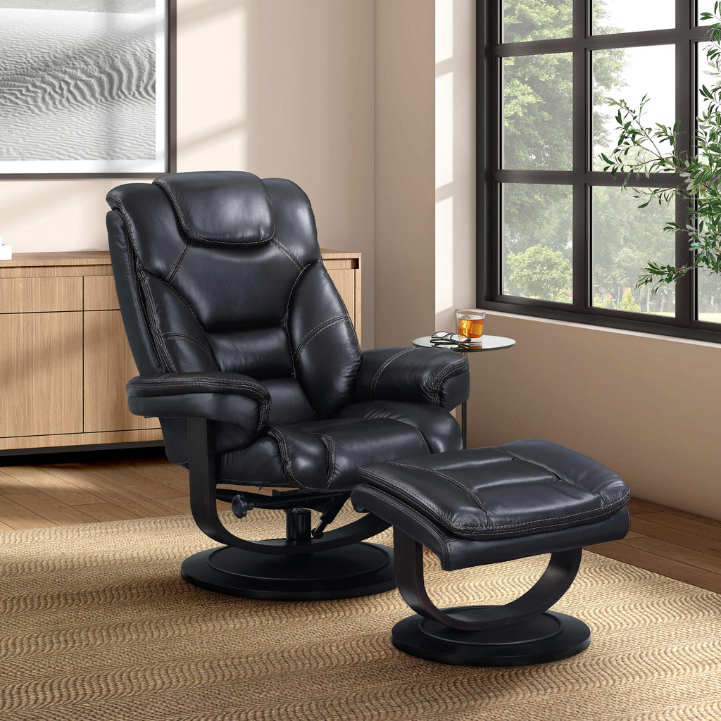 Scandinavian Swivel Recliner with Ottoman