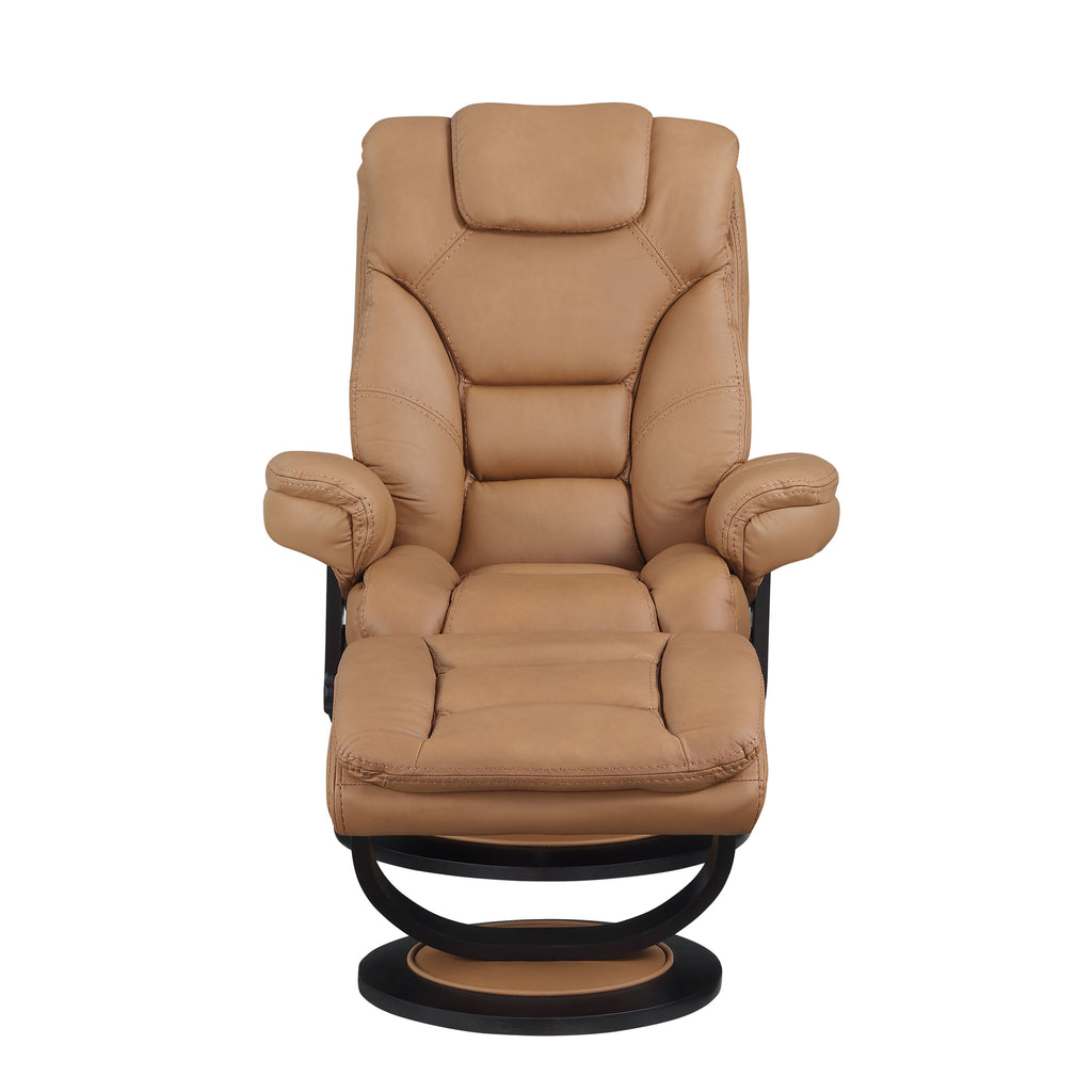 Scandinavian Swivel Recliner with Ottoman