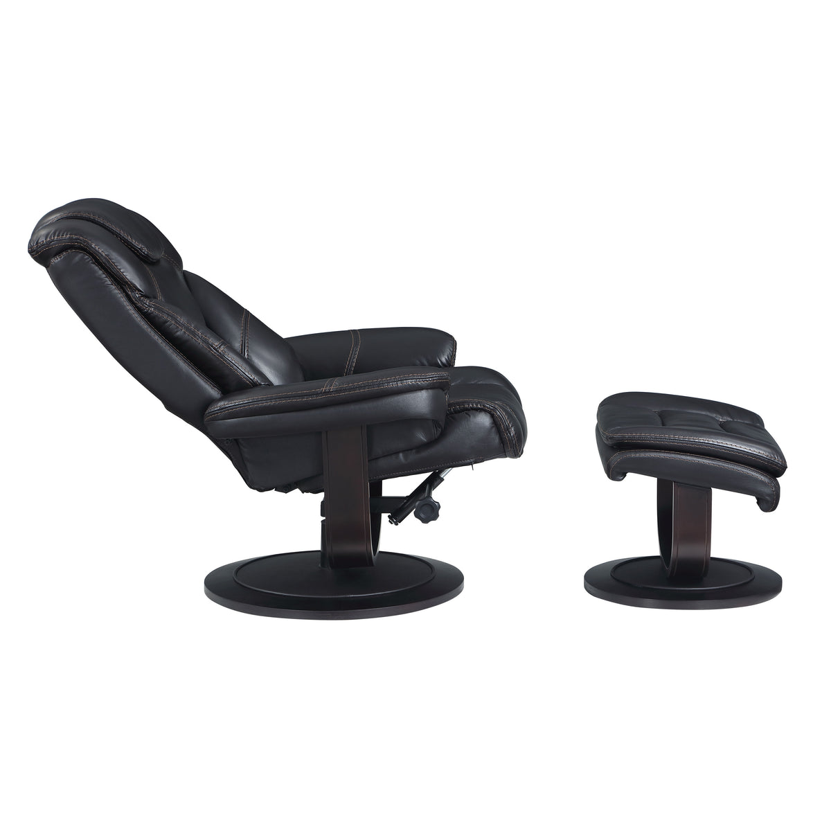 Scandinavian Swivel Recliner with Ottoman