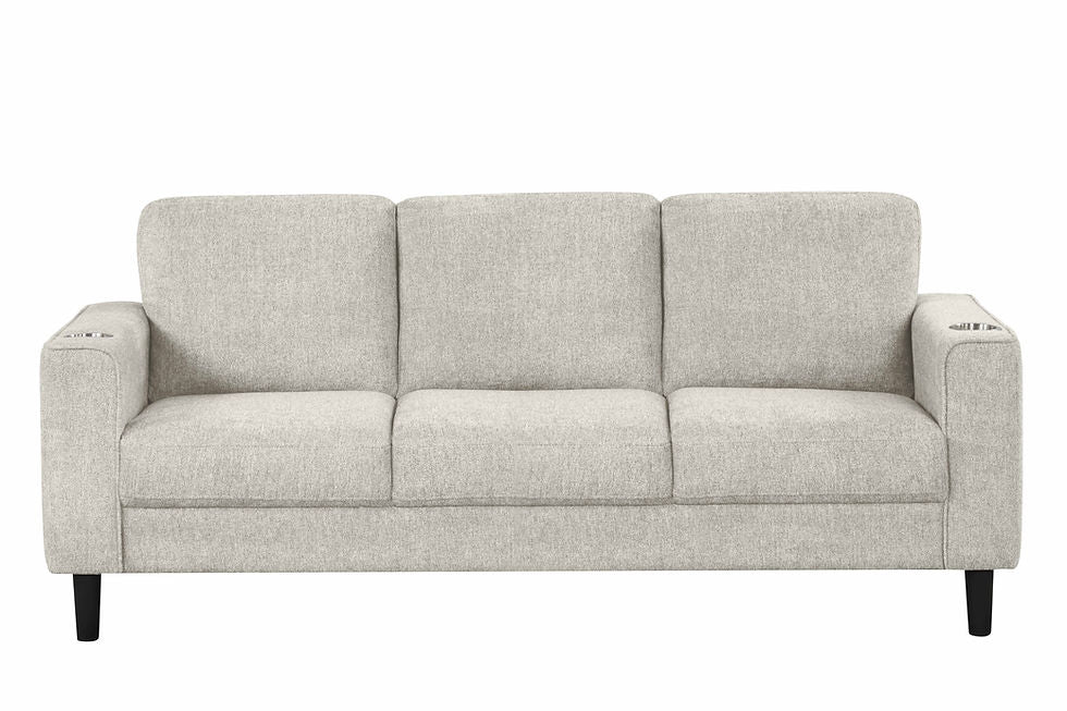 Beige 3-Piece Sofa Set with Cup Holders - alternate view