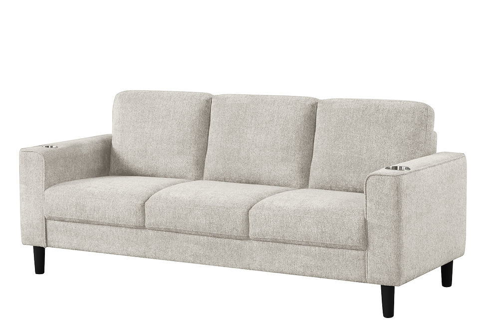 Beige 3-Piece Sofa Set with Cup Holders - additional view