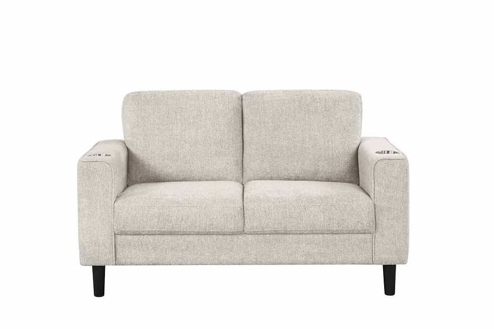 Beige 3-Piece Sofa Set with Cup Holders - third view