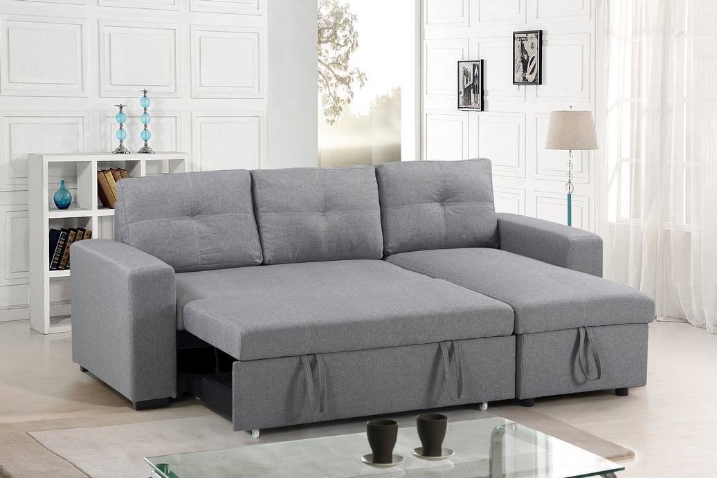 Grey Reversible Storage Sofa Bed Sectional - additional view