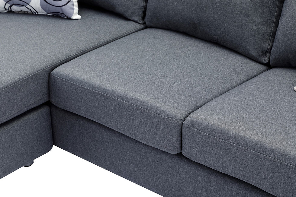 Grey Reversible Sectional with Chrome Legs - additional view