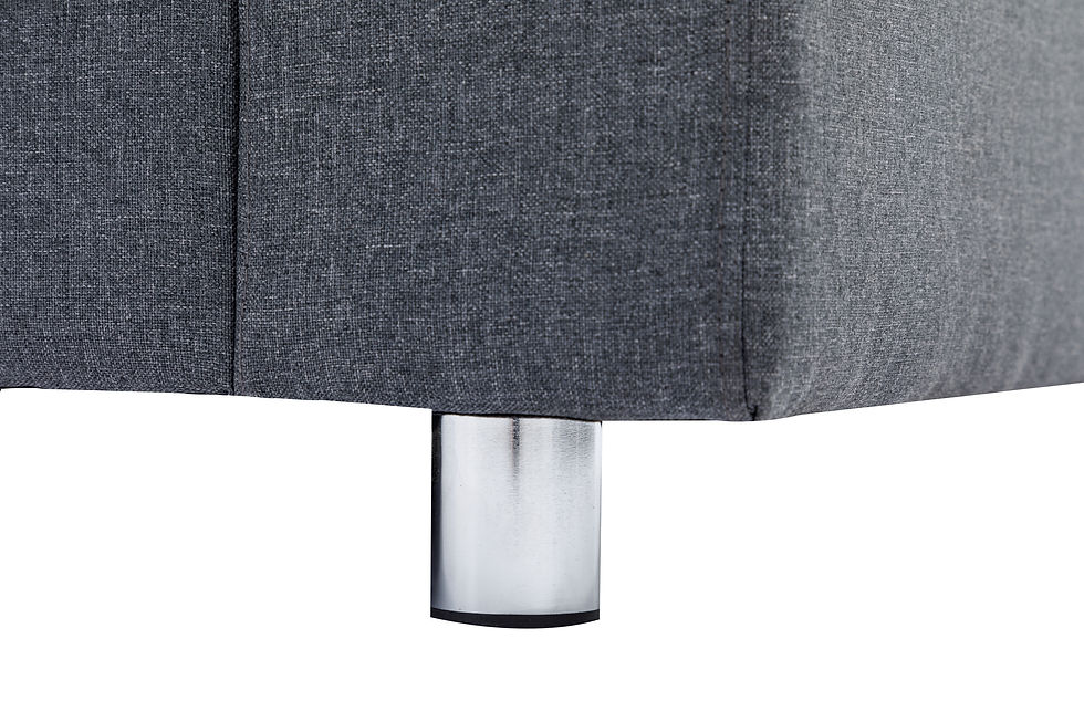 Grey Reversible Sectional with Chrome Legs - third view