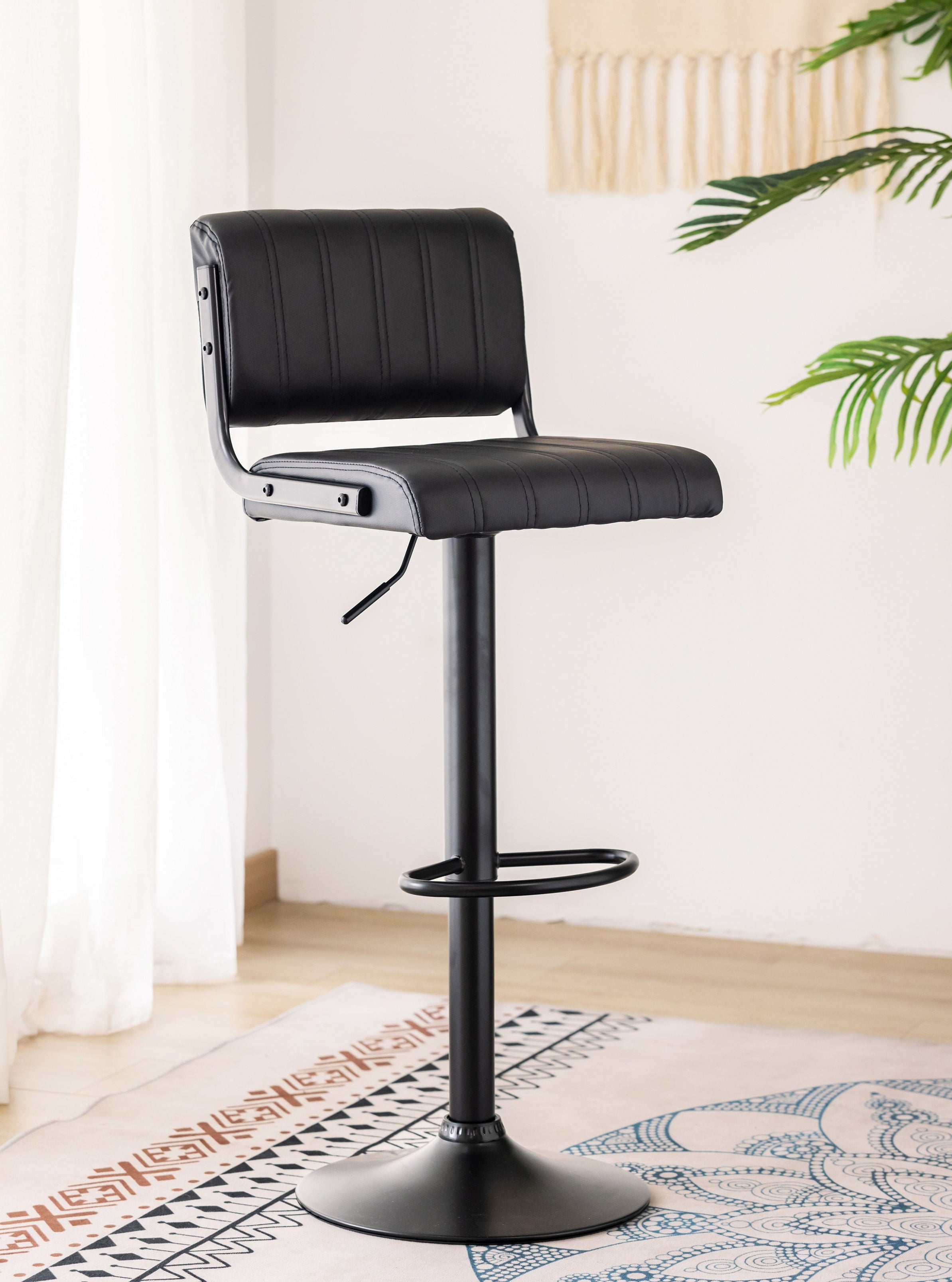 IFDC ST-7800 black adjustable swivel bar stool
