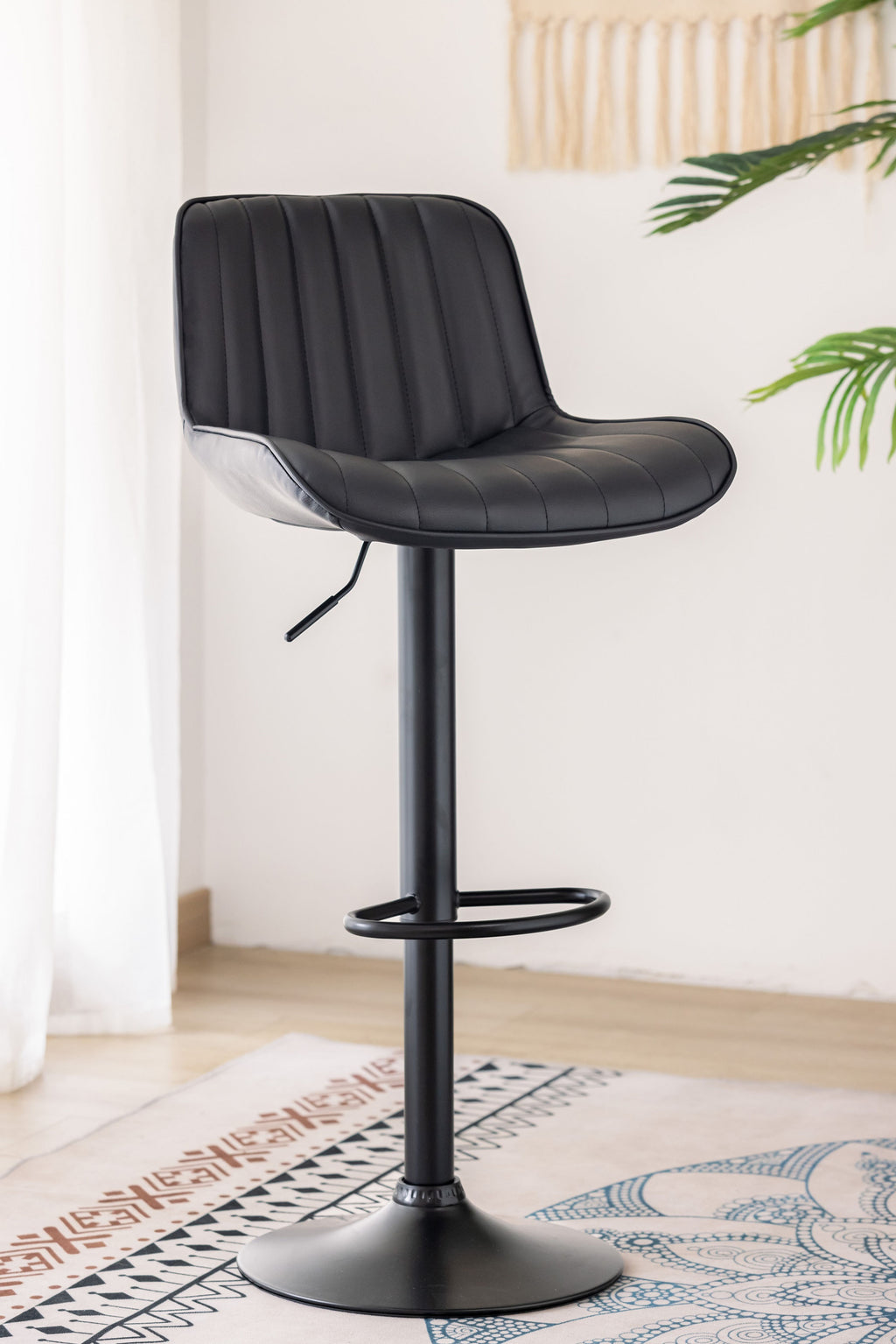IFDC ST-7820 black adjustable swivel bar stool