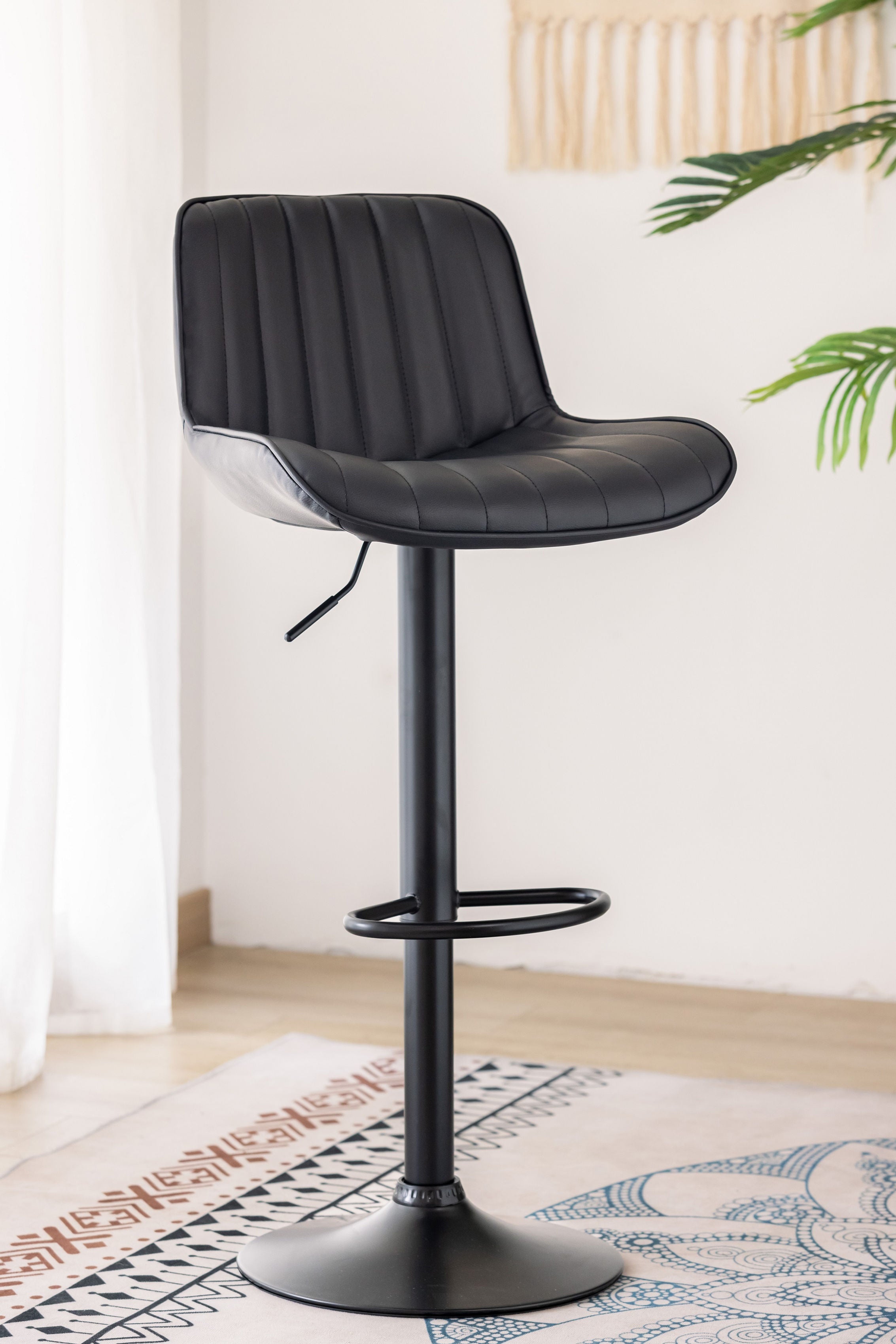 IFDC ST-7820 black adjustable swivel bar stool