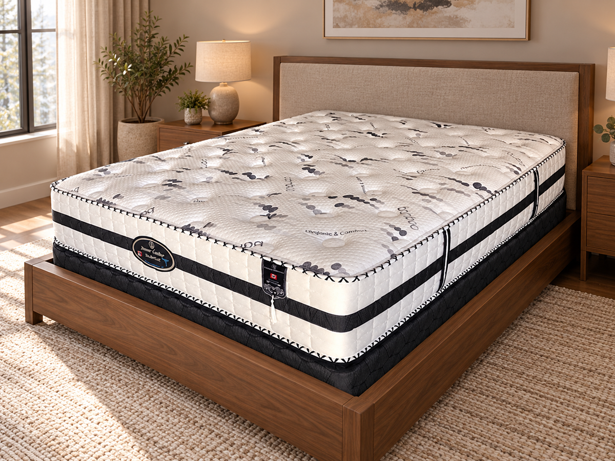 Dream Catcher Flippable Pocket Coil Mattress (Firm) in a modern bedroom setting