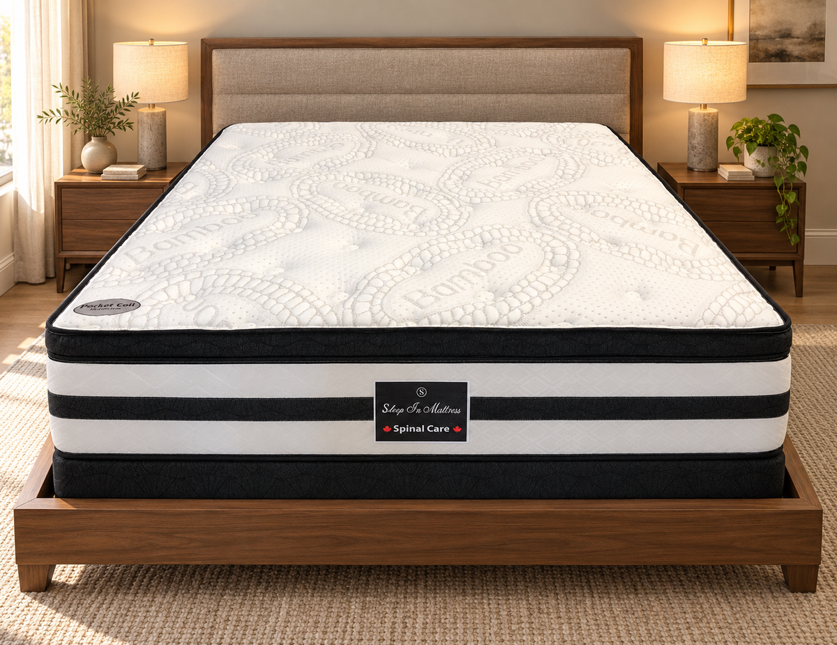 Spinal Care Pocket Coil Mattress (Medium Firm) in a modern bedroom setting