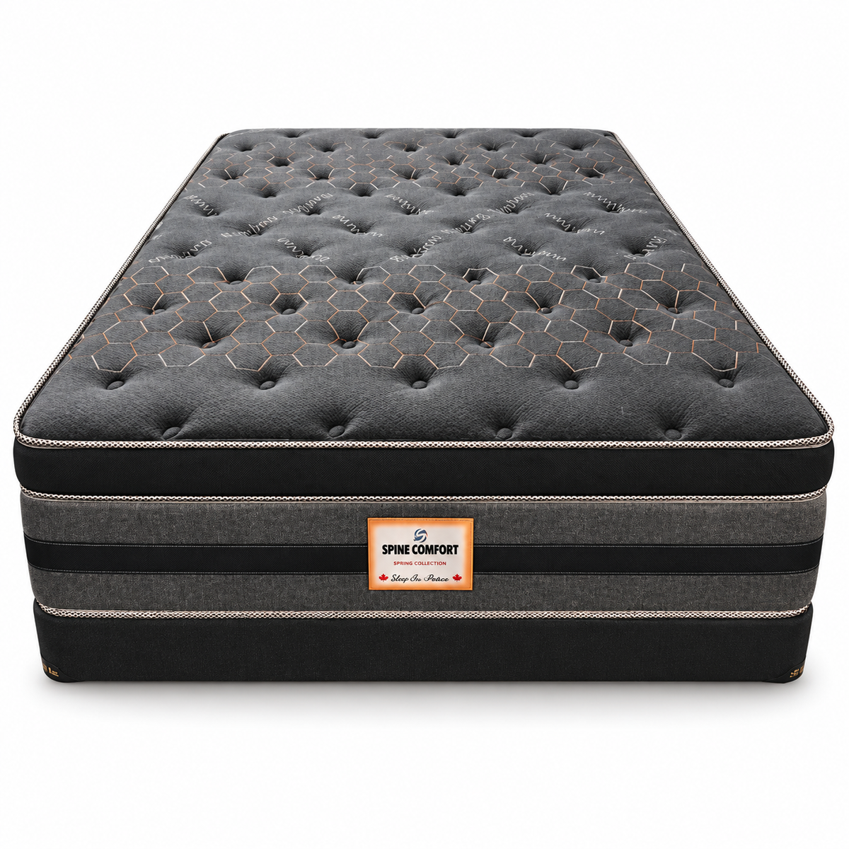 Spine Comfort Pocket Coil Euro Top Mattress (Medium Soft) on white background