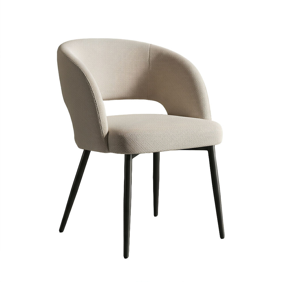 7-Piece Black Oval Dining Set with Cream Chairs - additional view