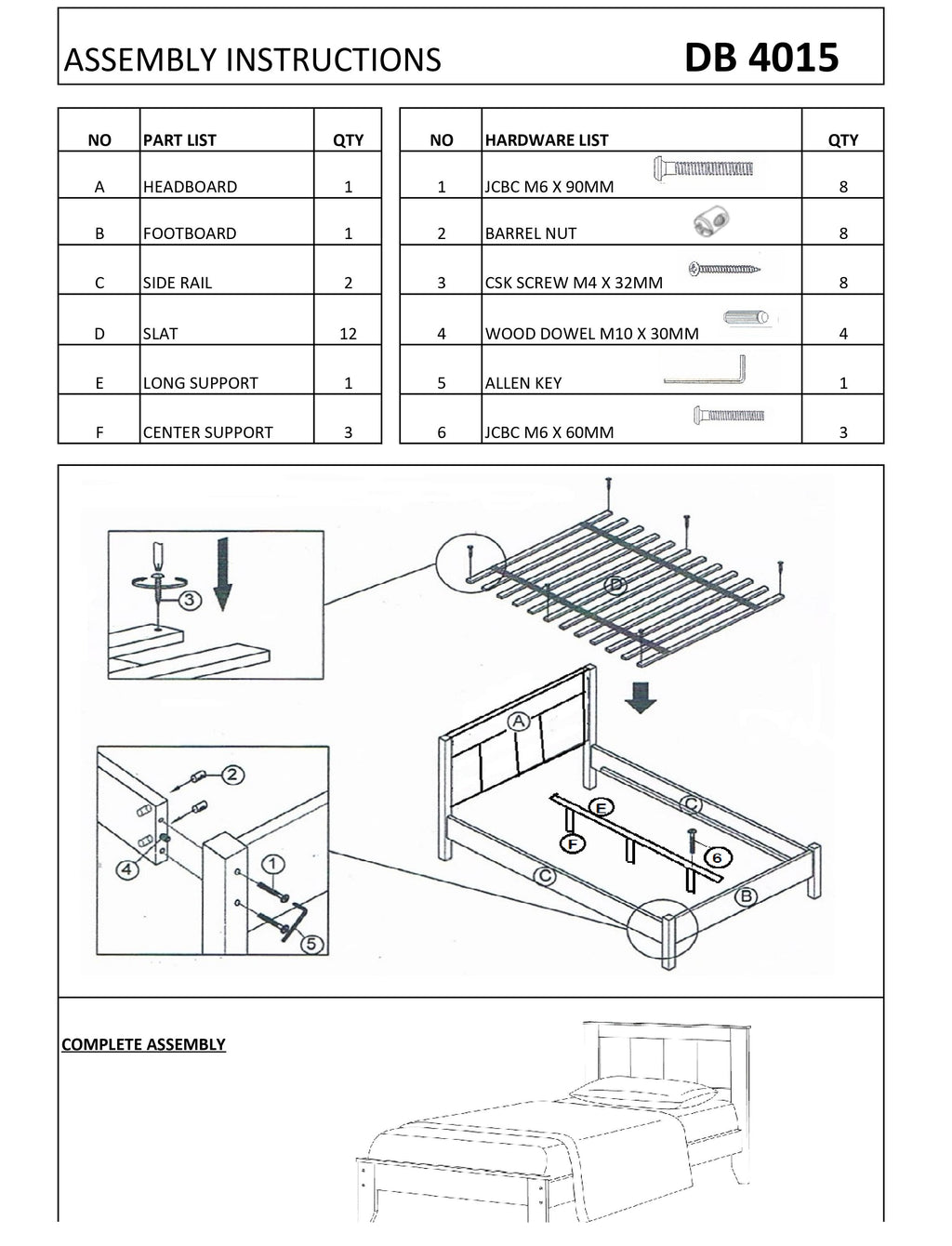Pam Bedroom Set - Twin/Full - Decor Furniture & Mattress