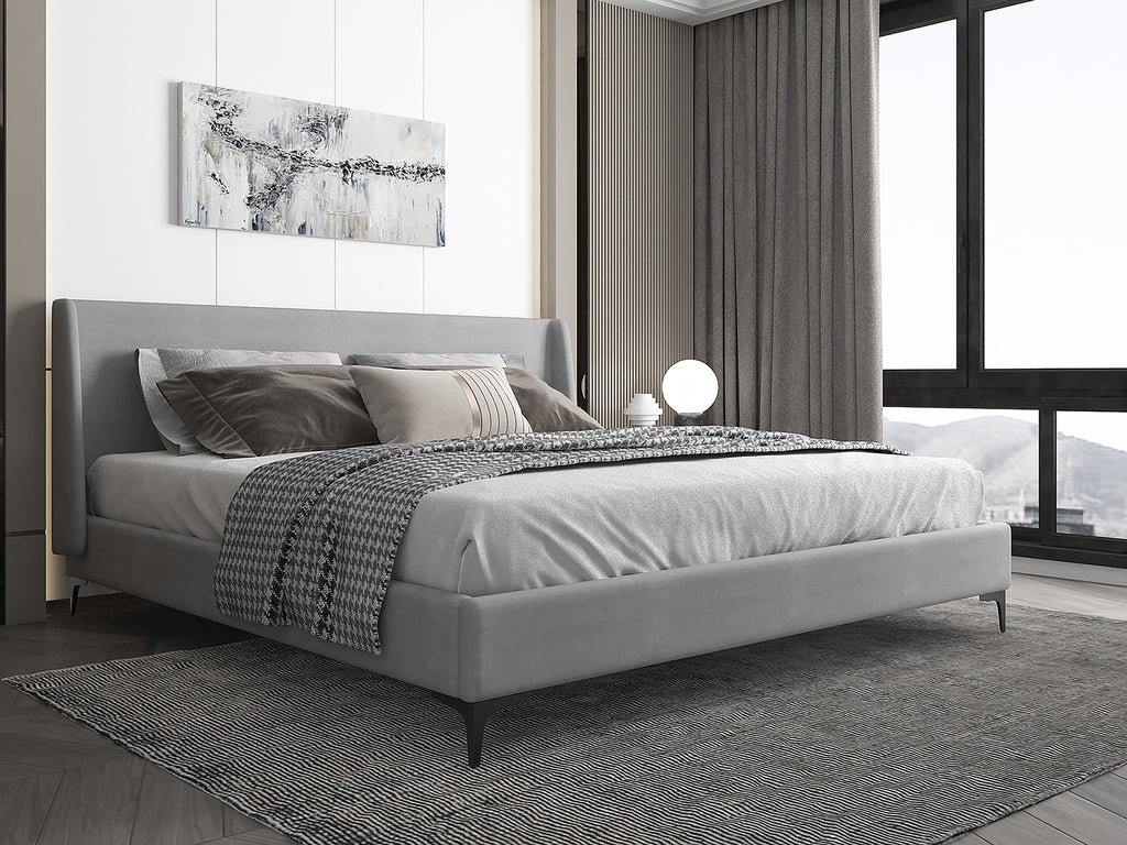 Hamburg Bed Frame - Queen/King - Grey/Mustard - Decor Furniture & Mattress