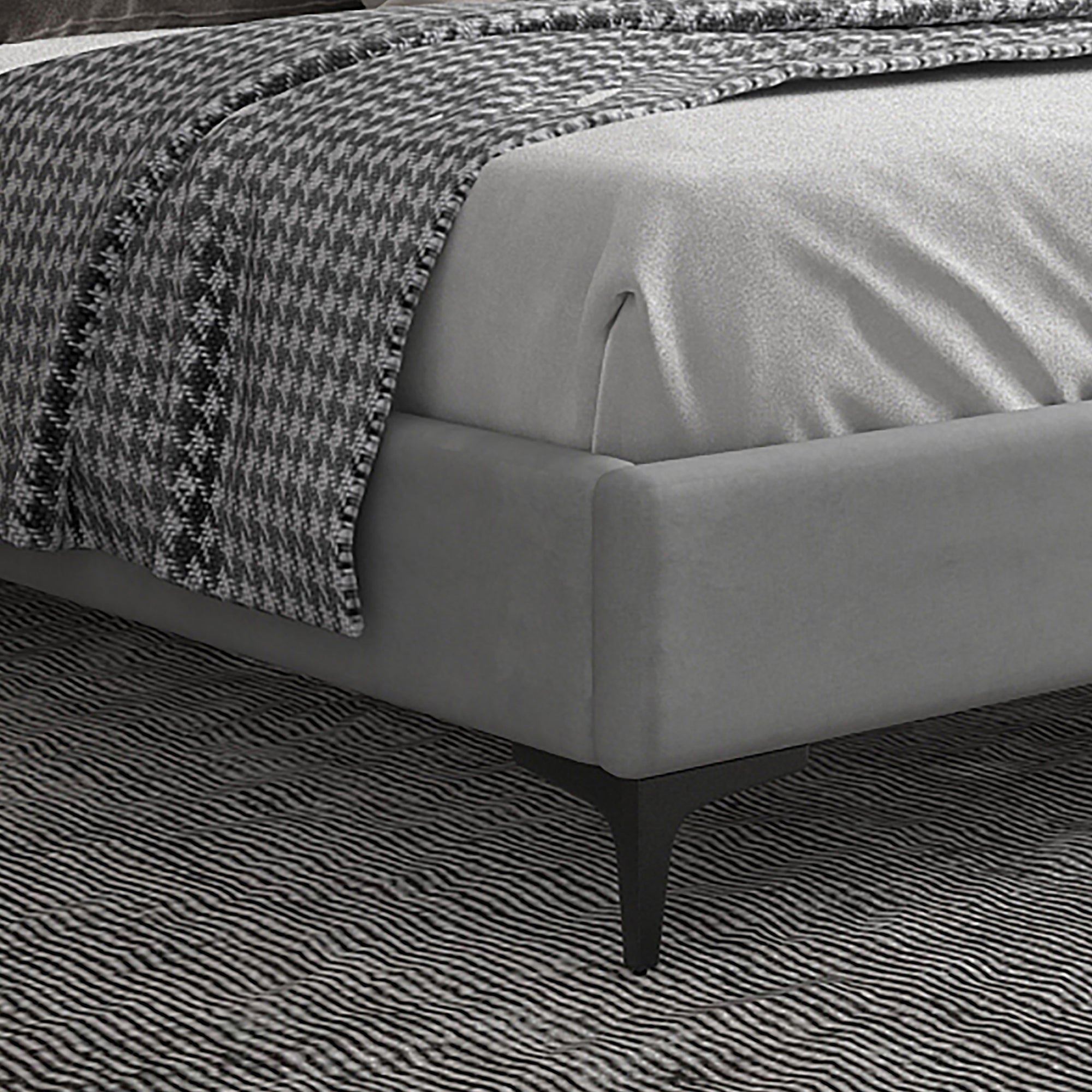 Hamburg Bed Frame - Queen/King - Grey/Mustard - Decor Furniture & Mattress