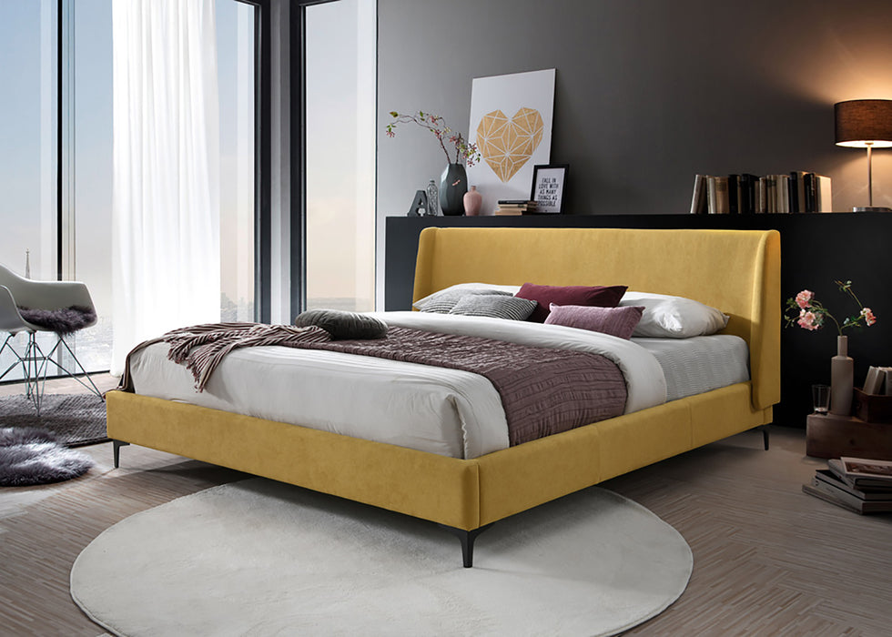 Hamburg Bed Frame - Queen/King - Grey/Mustard - Decor Furniture & Mattress