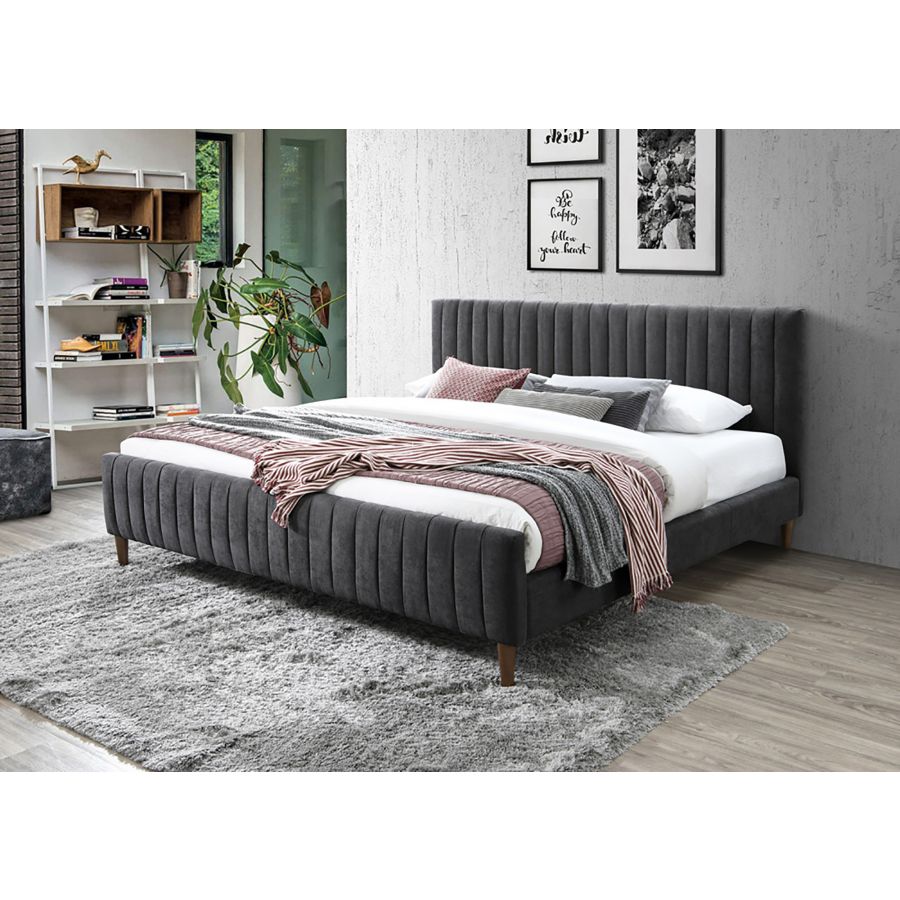 Hannah Bed Frame - Queen/King - Dr.Grey/Li.Grey - Decor Furniture & Mattress