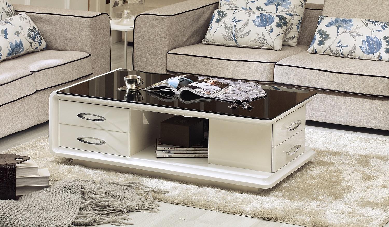 Nora Coffee Table - White - Decor Furniture & Mattress