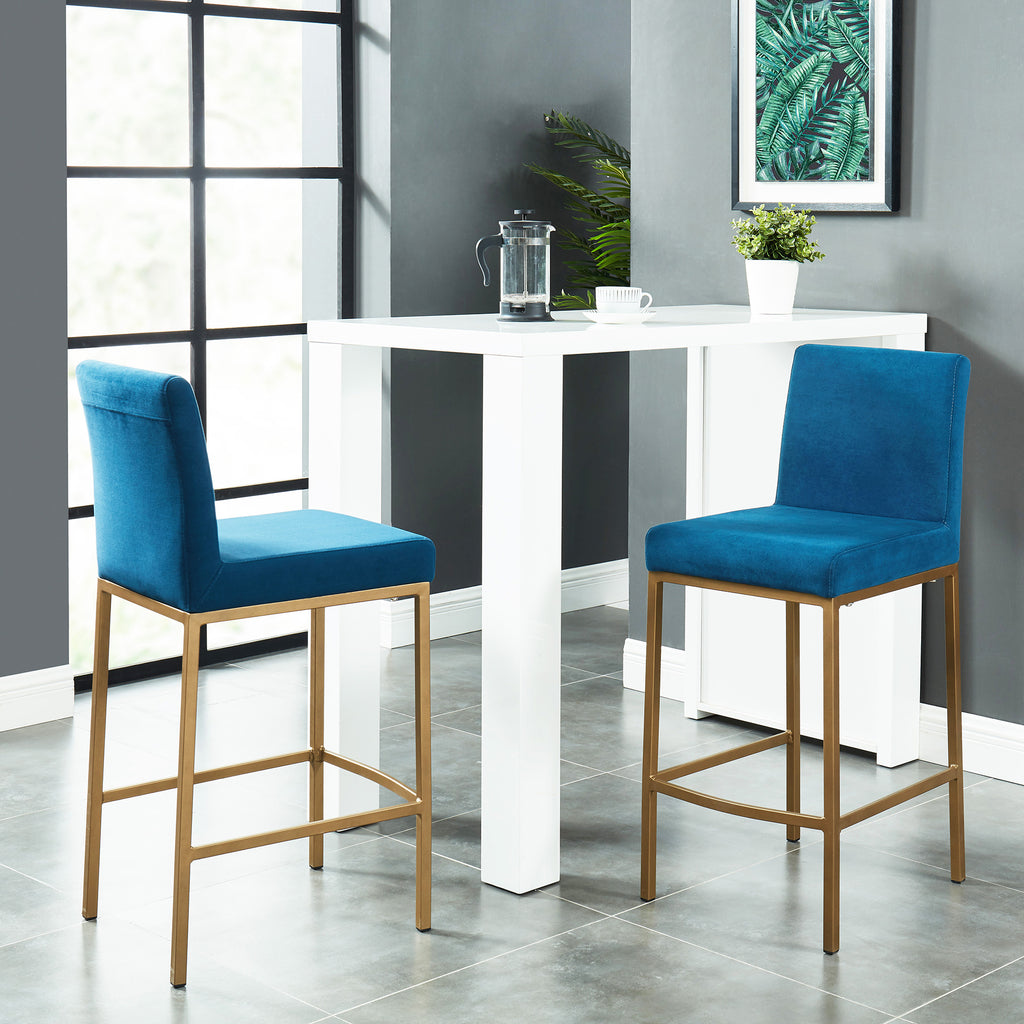 Diego Counter Stool with Gold Legs (Multiple Colours) - Decor Furniture & Mattress