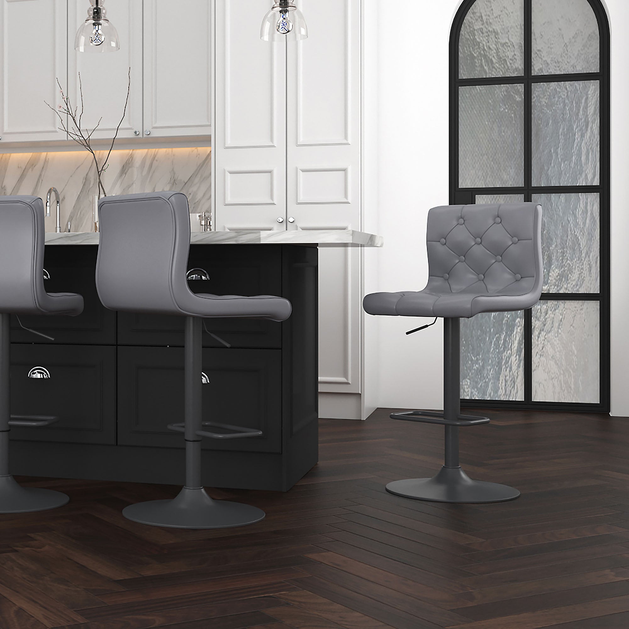 Dex Air Lift Stool - Fabric or Leather - Multiple Colours - Decor Furniture & Mattress