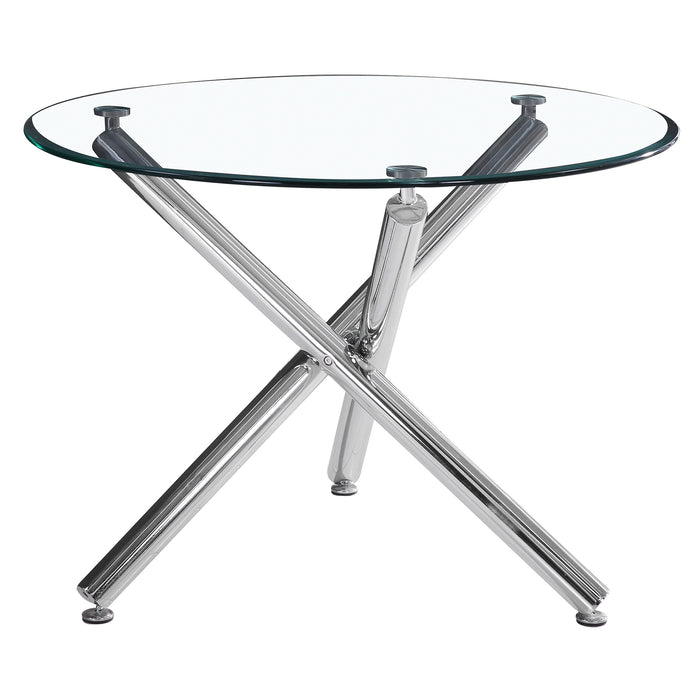 Solara/Devo 5pc Dining Set, Chrome/Grey - Decor Furniture & Mattress