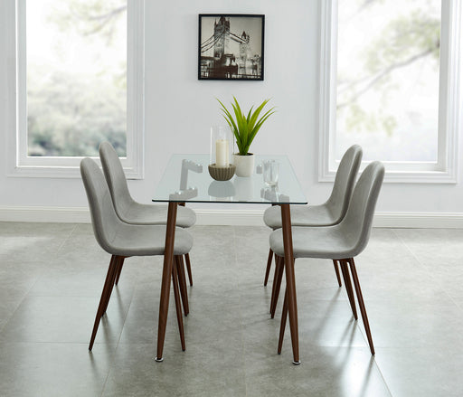 Abbot/Lyna 5Pc Dining Set, Walnut/Grey - Decor Furniture & Mattress