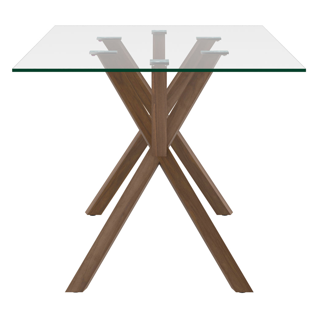 Stark/Mia 7Pc Dining Set, Walnut/Dark Grey with Walnut Legs - Decor Furniture & Mattress