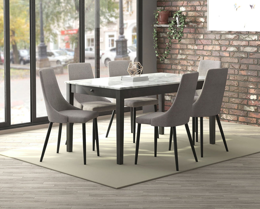 Pascal/Venice 7Pc Dining Set - Grey/Grey - Decor Furniture & Mattress