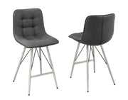 Lewis Counter Stools - Set of 2/Grey - Decor Furniture & Mattress