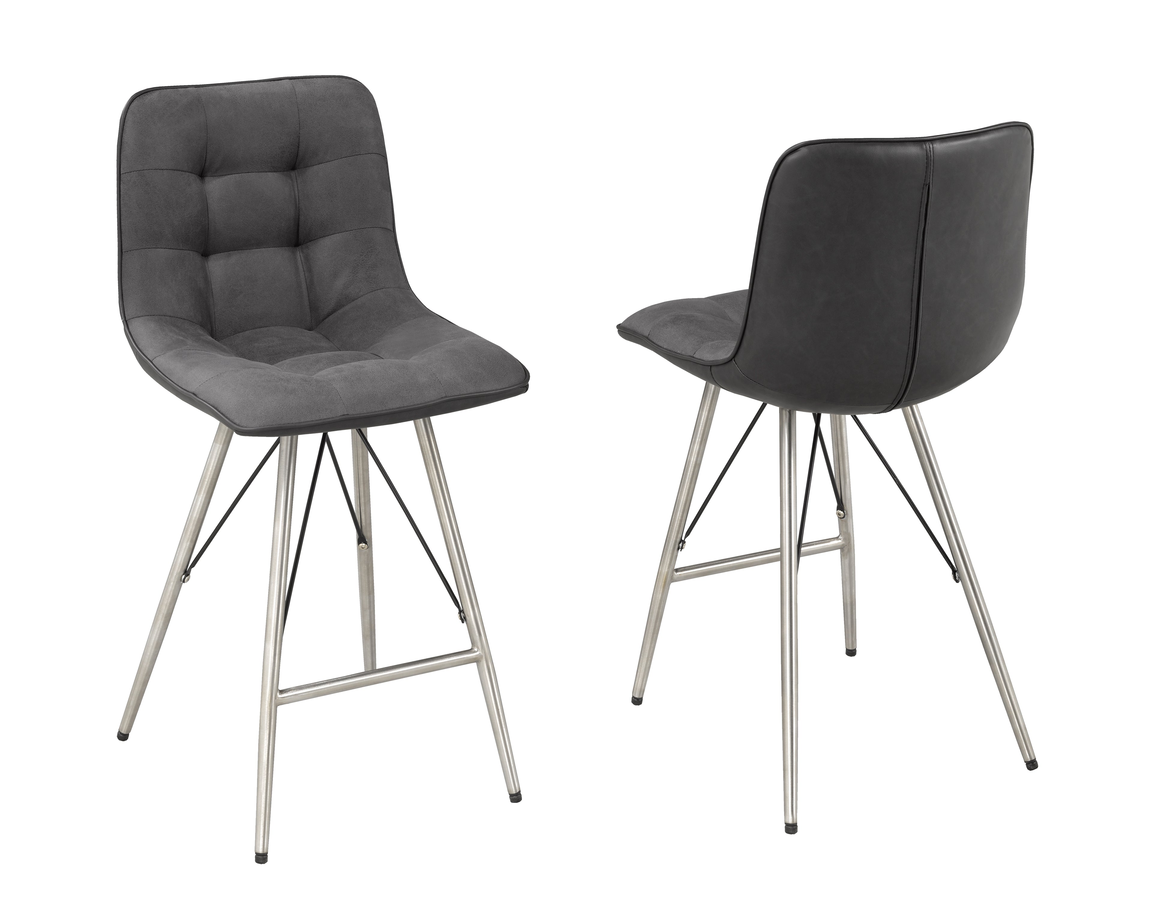 Lewis Counter Stools - Set of 2/Grey - Decor Furniture & Mattress