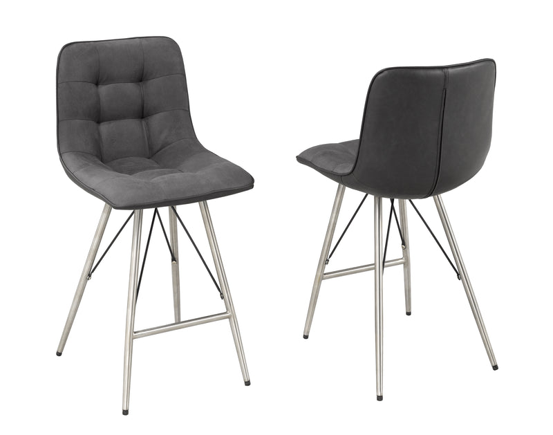 Lewis Counter Stools - Set of 2/Grey - Decor Furniture & Mattress