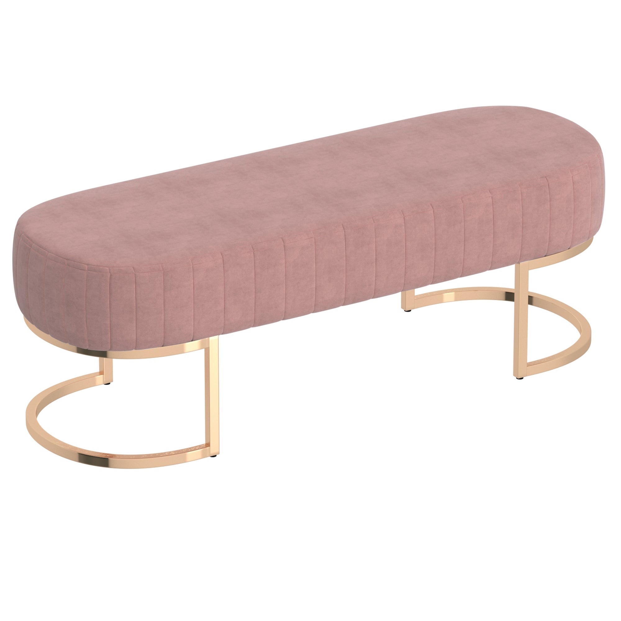 Zamora Bench - Rose Gold/Grey - Decor Furniture & Mattress