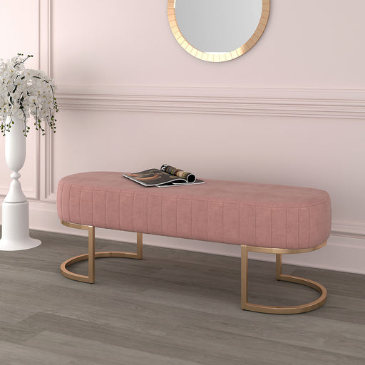 Zamora Bench - Rose Gold/Grey - Decor Furniture & Mattress