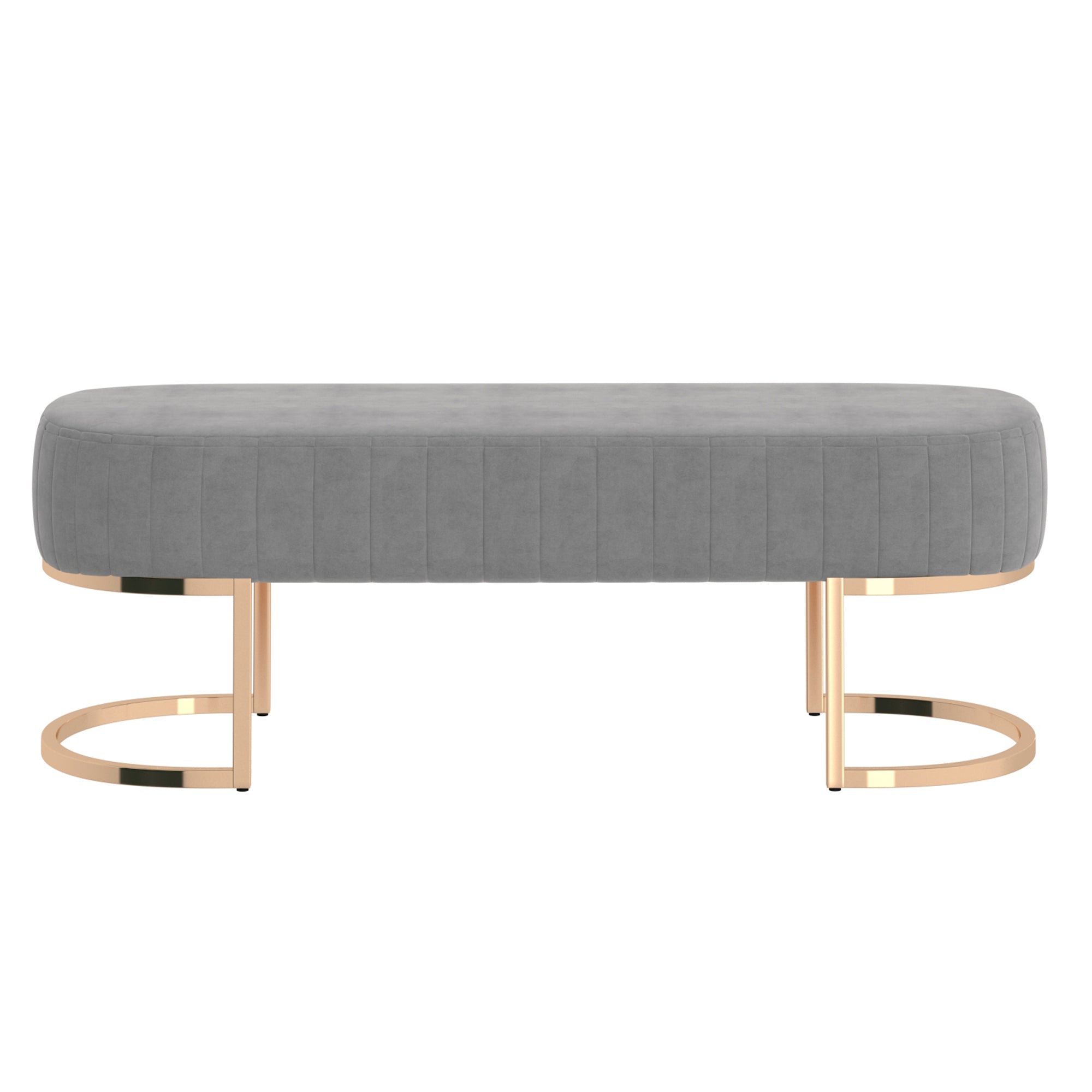 Zamora Bench - Rose Gold/Grey - Decor Furniture & Mattress