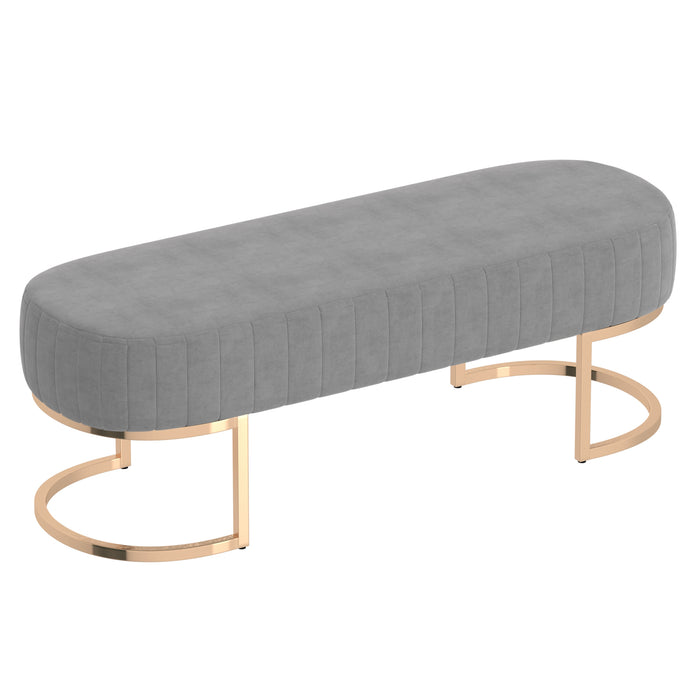 Zamora Bench - Rose Gold/Grey - Decor Furniture & Mattress