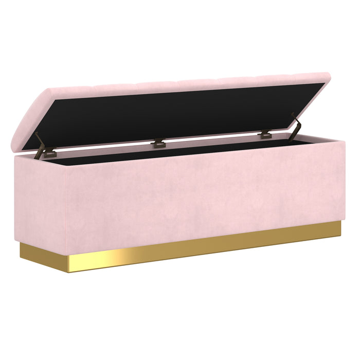 Esna Storage Ottoman - Blush Pink - Decor Furniture & Mattress