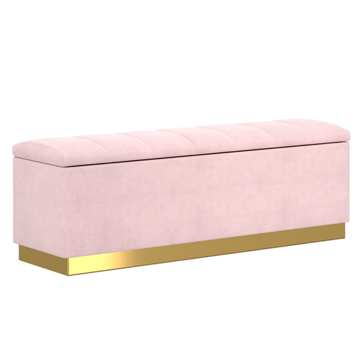 Esna Storage Ottoman - Blush Pink - Decor Furniture & Mattress