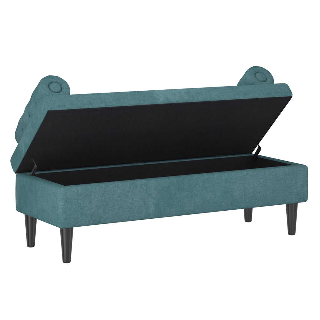 Adith Storage Bench - Aqua/Grey/Mustard - Decor Furniture & Mattress