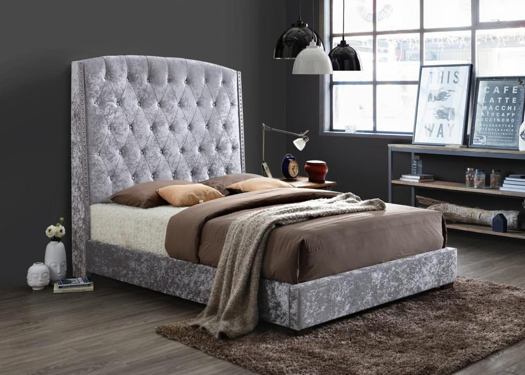 Trisha Bed Frame - Grey/Black/Blue - Decor Furniture & Mattress