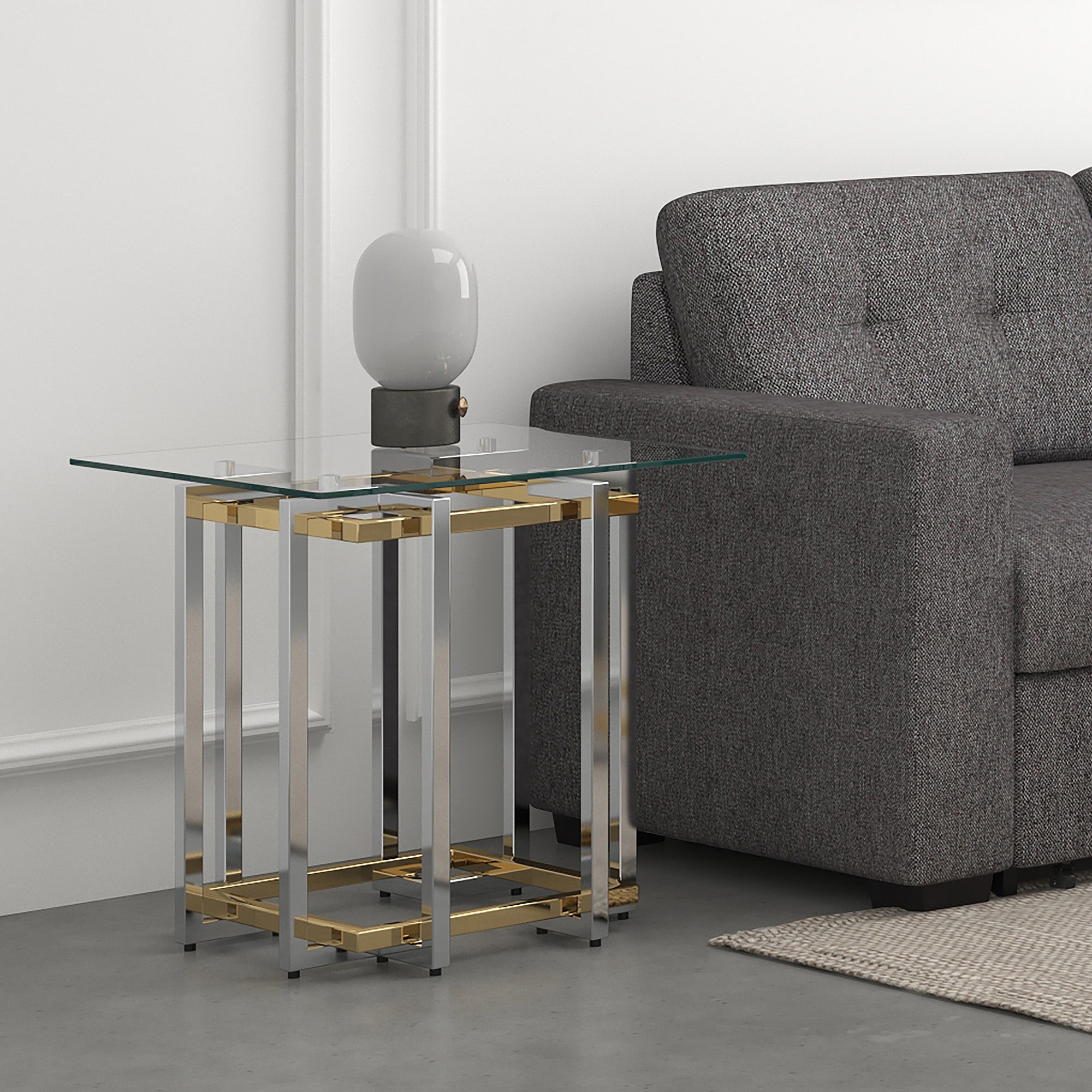 Florina Square Coffee Table Series - Silver/Gold - Decor Furniture & Mattress