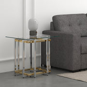 Florina Accent Table - Silver/Gold - Decor Furniture & Mattress