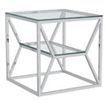 Dragor Accent Table - Silver - Decor Furniture & Mattress