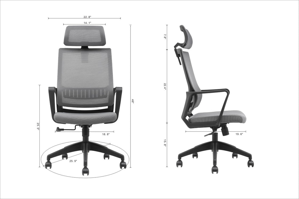 Kelly Office Chair - Grey - Decor Furniture & Mattress