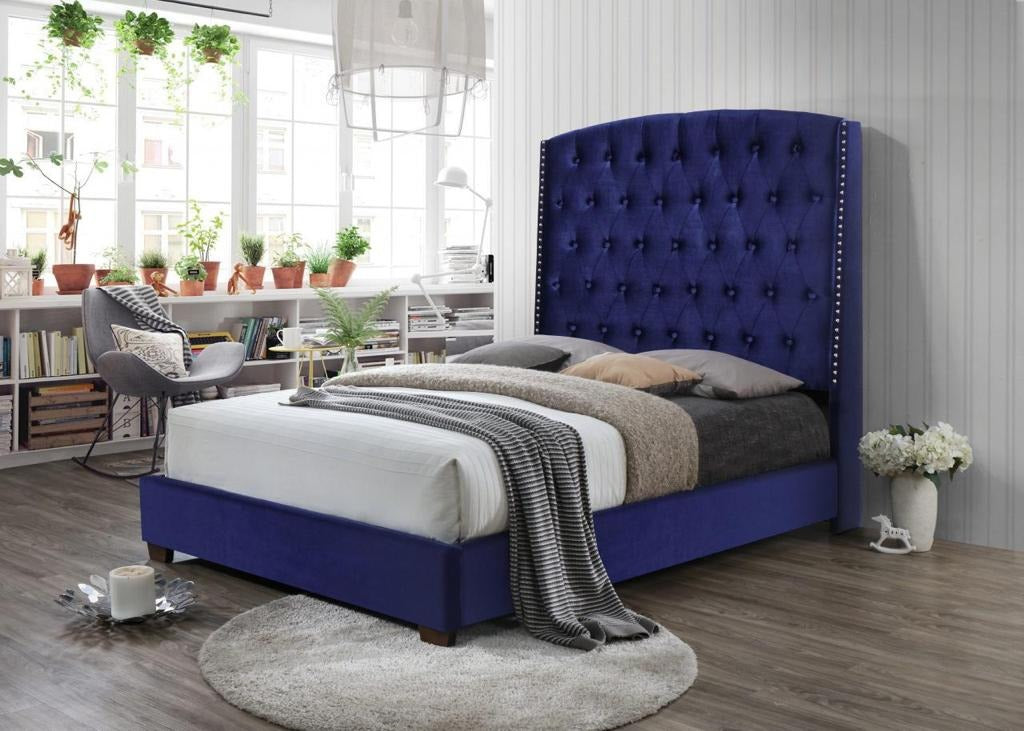 Trisha Bed Frame - Grey/Black/Blue - Decor Furniture & Mattress