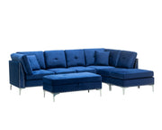 Cynthia Reversible Sectional - Grey/Blue - Decor Furniture & Mattress