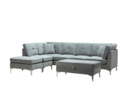 Cynthia Reversible Sectional - Grey/Blue - Decor Furniture & Mattress