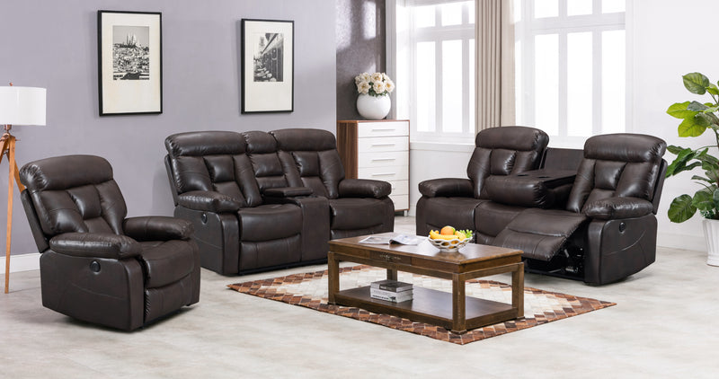 Stanley Recliner Set (Brown/Sand) - Decor Furniture & Mattress